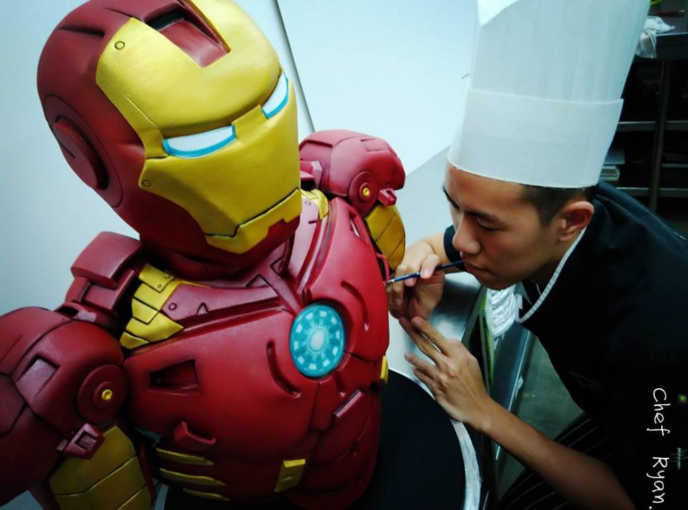 Iron Man custom cake design by Chef Ryan Loh
