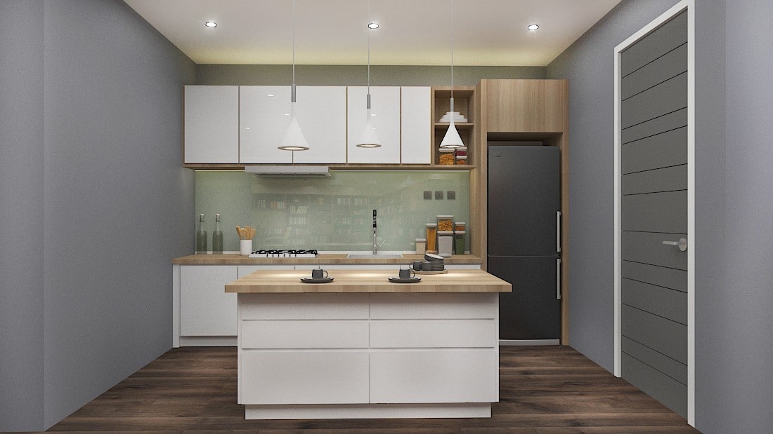 NATURA - made-to-measure island kitchen package with rubberwood worktop by Recommend.my