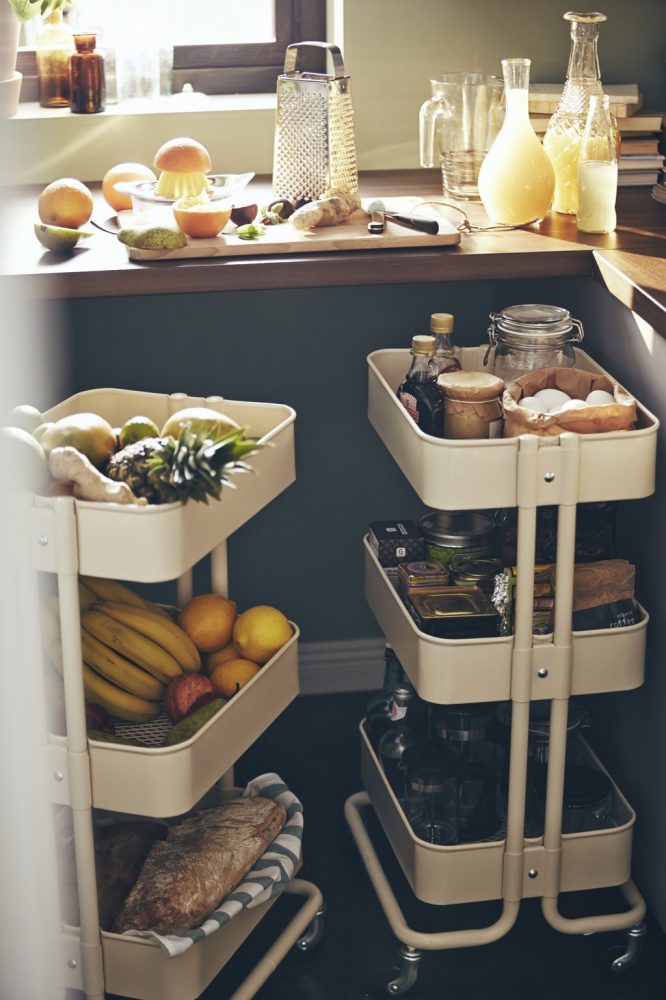 One of the easiest ikea kitchen hacks around, turn your RASKOG cart into a storage for cooking condiments