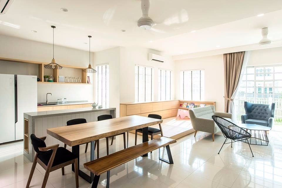 Open plan living, dining and kitchen space in Setia Eco Glades, Cyberjaya by Pocket Square