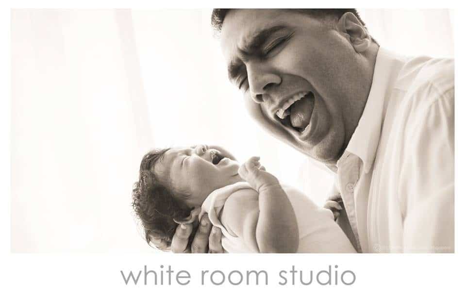 Mimicking daddy! White Room Studio. Source