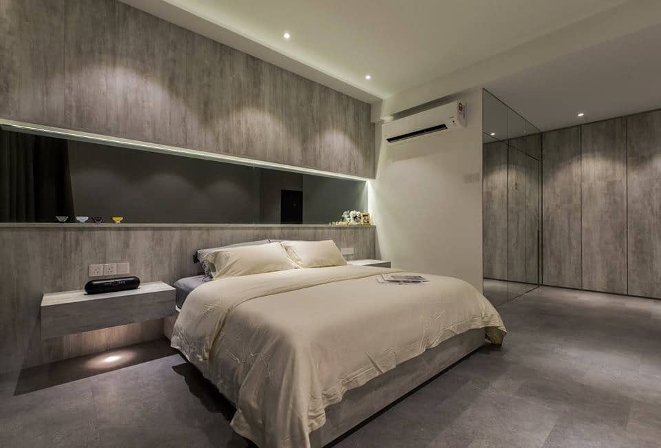 Laminate feature wall in Latitude Condominium, Penang. Source: Nevermore Design