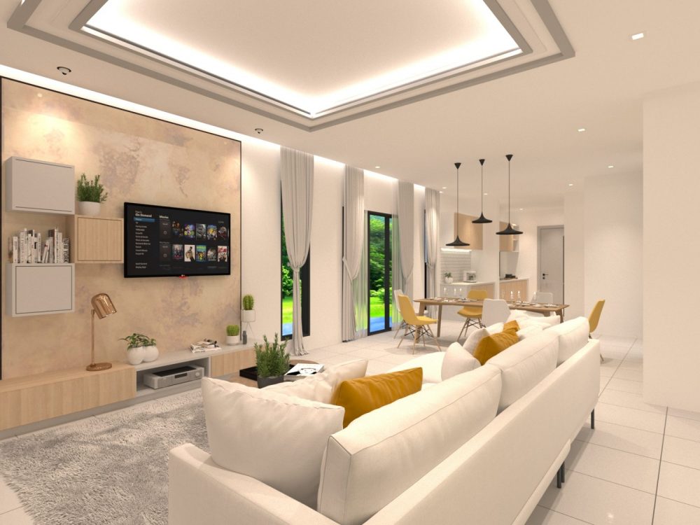 Scandinavian concept interior design package for Periwinkle semi-detached homes in Bandar Rimbayu Shah Alam. Design by Recommend.my