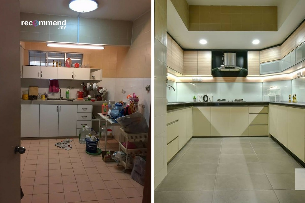 Before after kitchen renovation