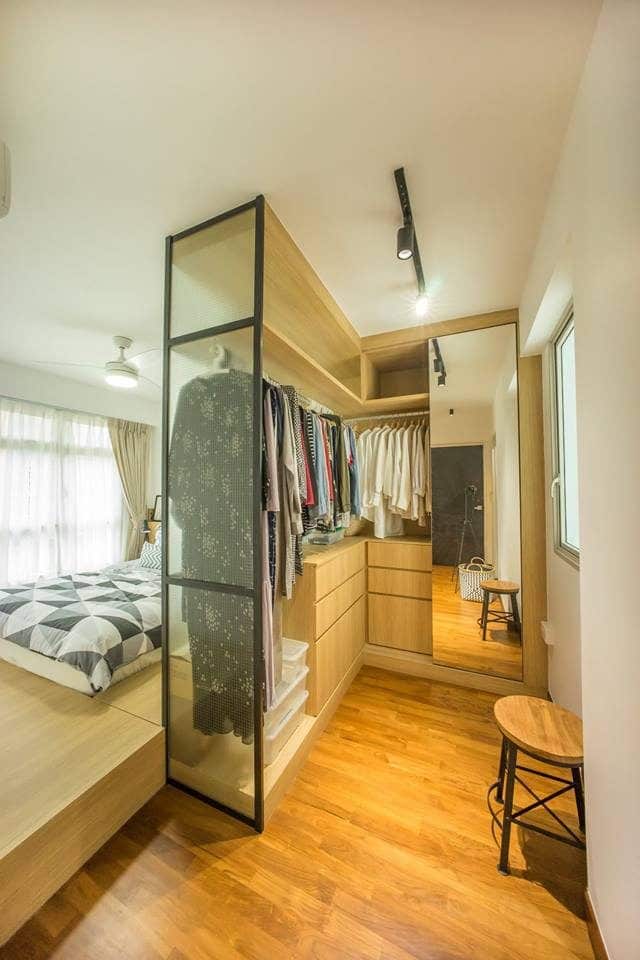 Ways to incorporate walk in wardrobes in small  bedroom  