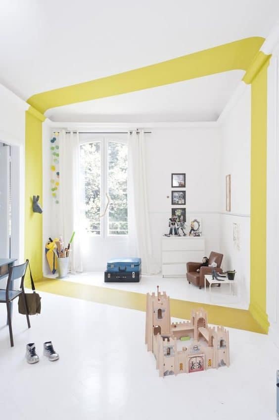 colour blocking wall painting ideas 