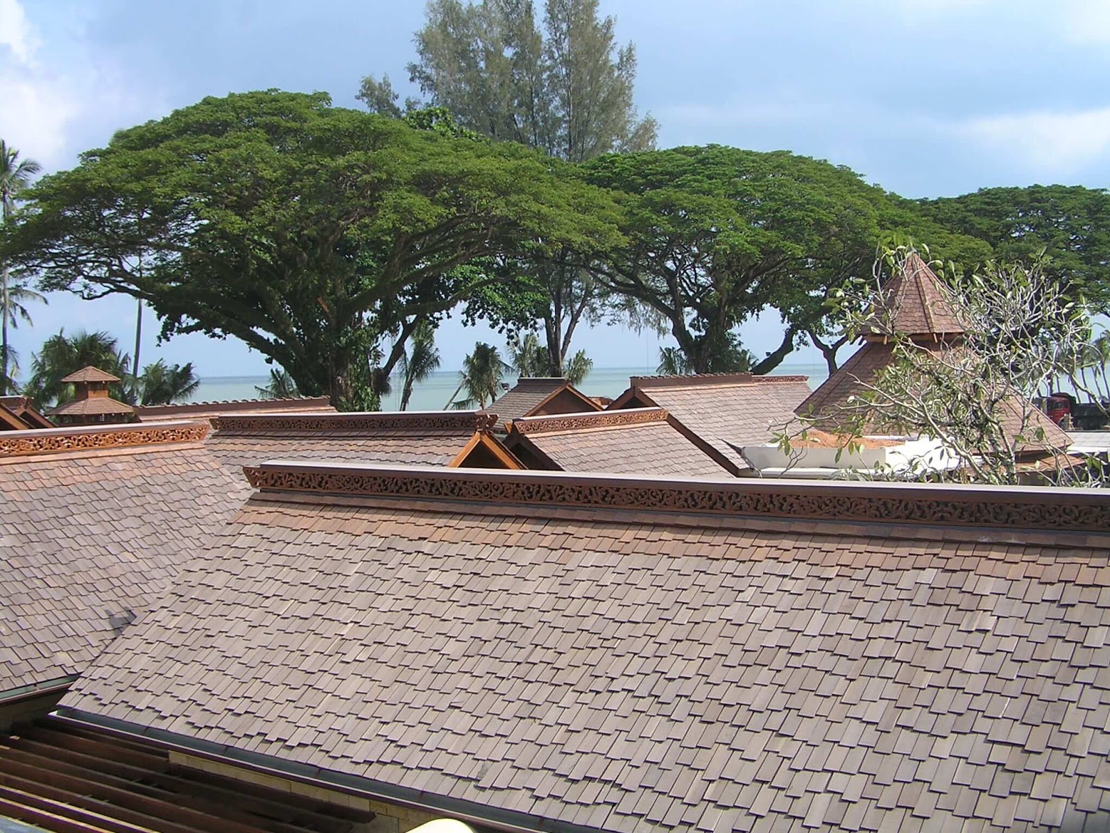 Wood shingles are popular for chalets and hotels to give it a "beach resort" feel