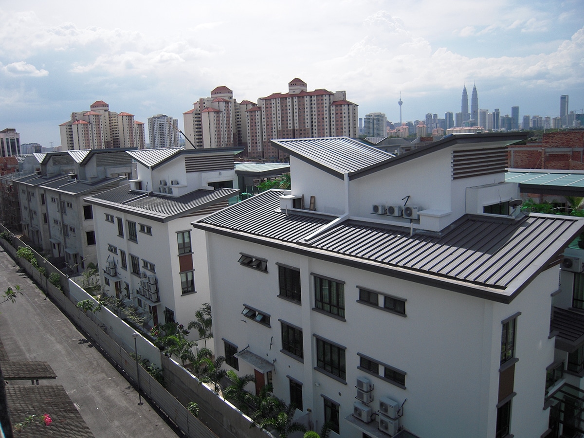 Metal roof tiles installed in KL.