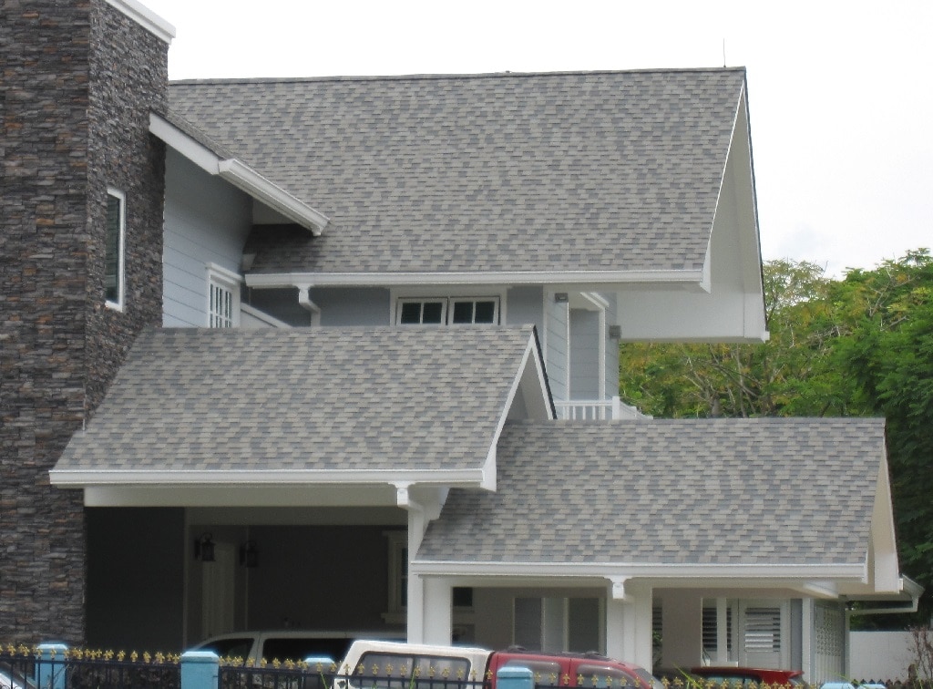 Asphalt roof shingles used at a private bungalow in Bangsar. 