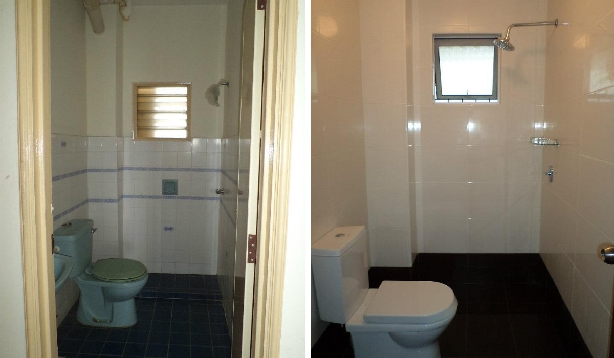 Simple bathroom renovation at Pandan Ville Condominium