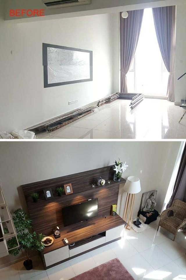 Adding TV cabinet storage in this Scott Garden apartment, Old Klang Road. Source: Ideal Plus Design