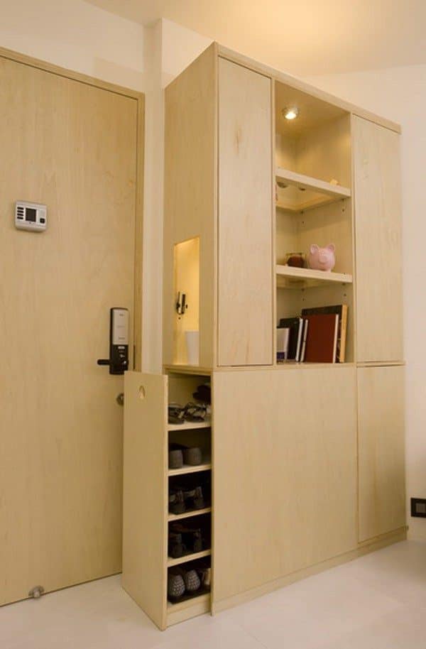 Built-in Shoe Cabinet Designs With Storage