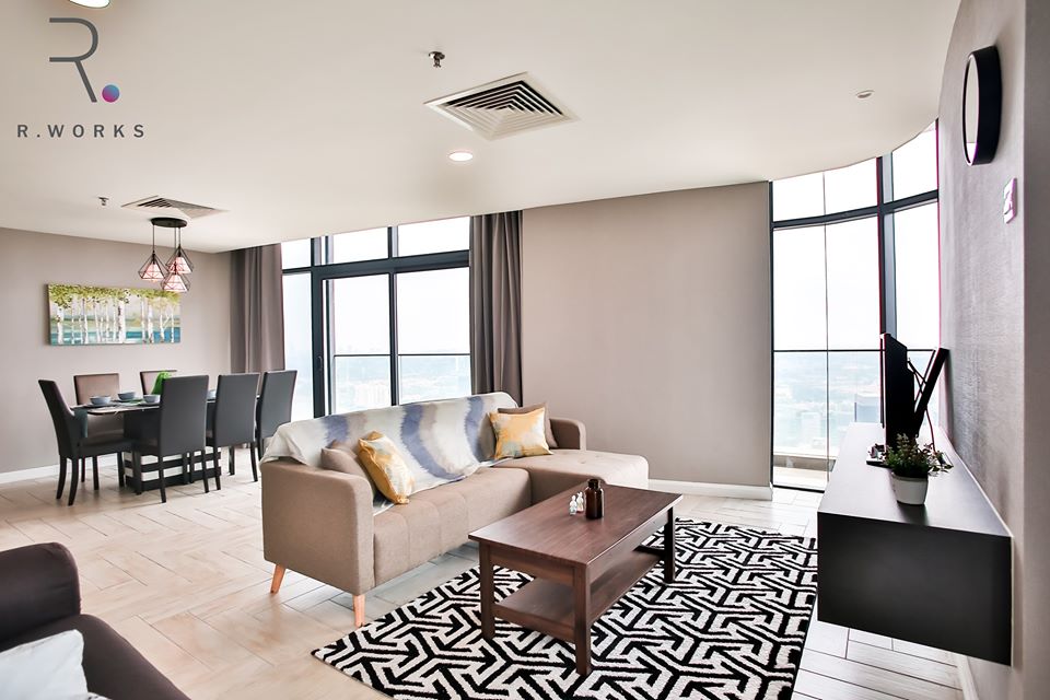 Living room view in Empire City, Damansara
