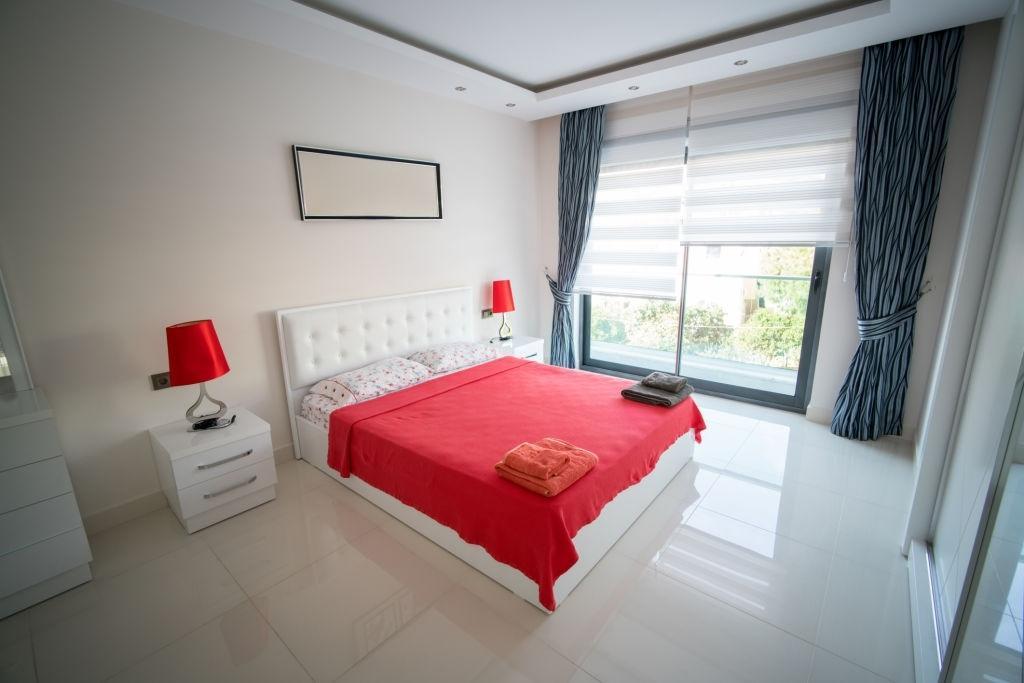 Zebra blinds and curtains in the bedroom