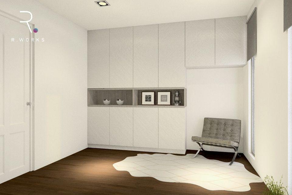 Design rumah modern minimal 3D ruang tamu 