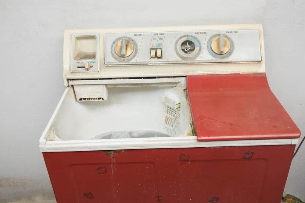Old outdated washing machines with lack of spare parts