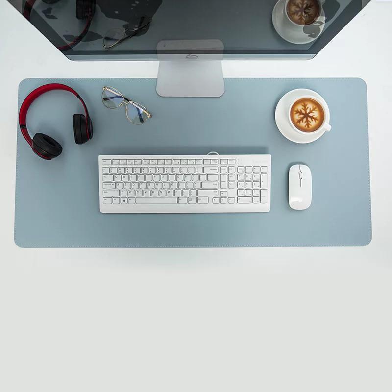 Anti-slip Faux Leather Mousepad and Keyboard Desk Mat