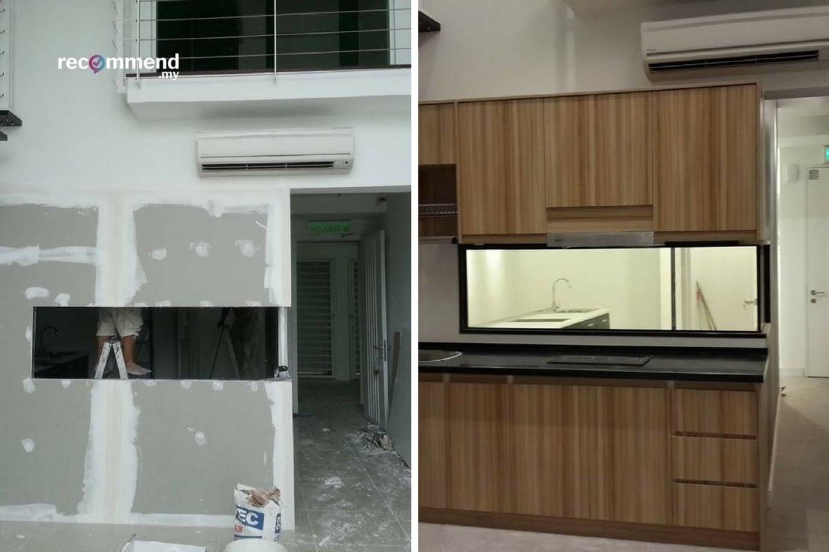 Tingkap penyediaan dapur rumah di Scott Garden, Kuala Lumpur 