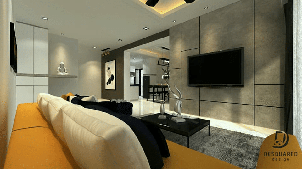 Modern Living in Sky Vista Condo, Penang by Desquared Design - living room
