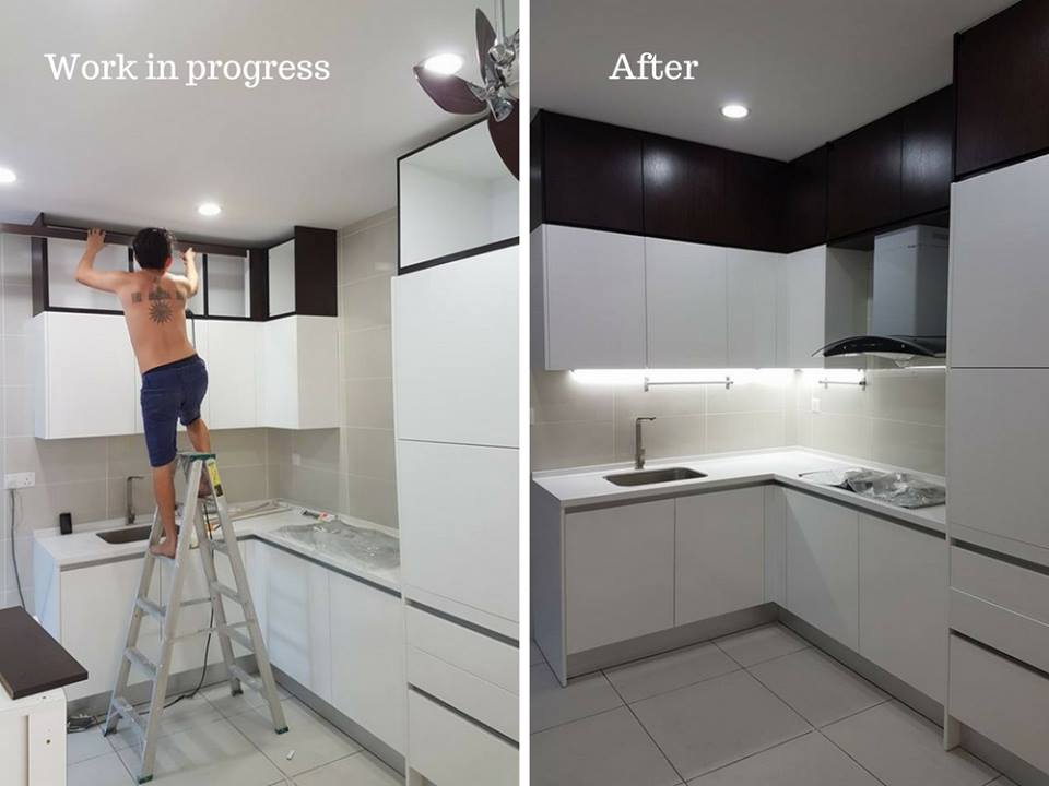 Renovasi kabinet dapur modern di Puchong 