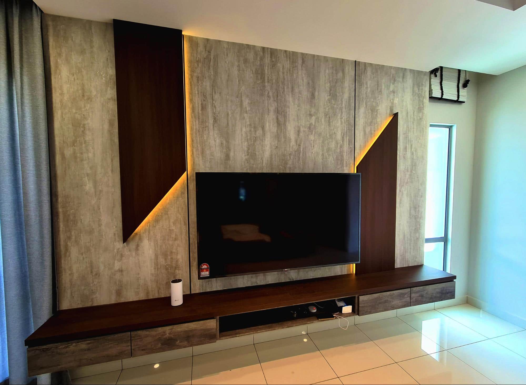 Modern industrial TV console