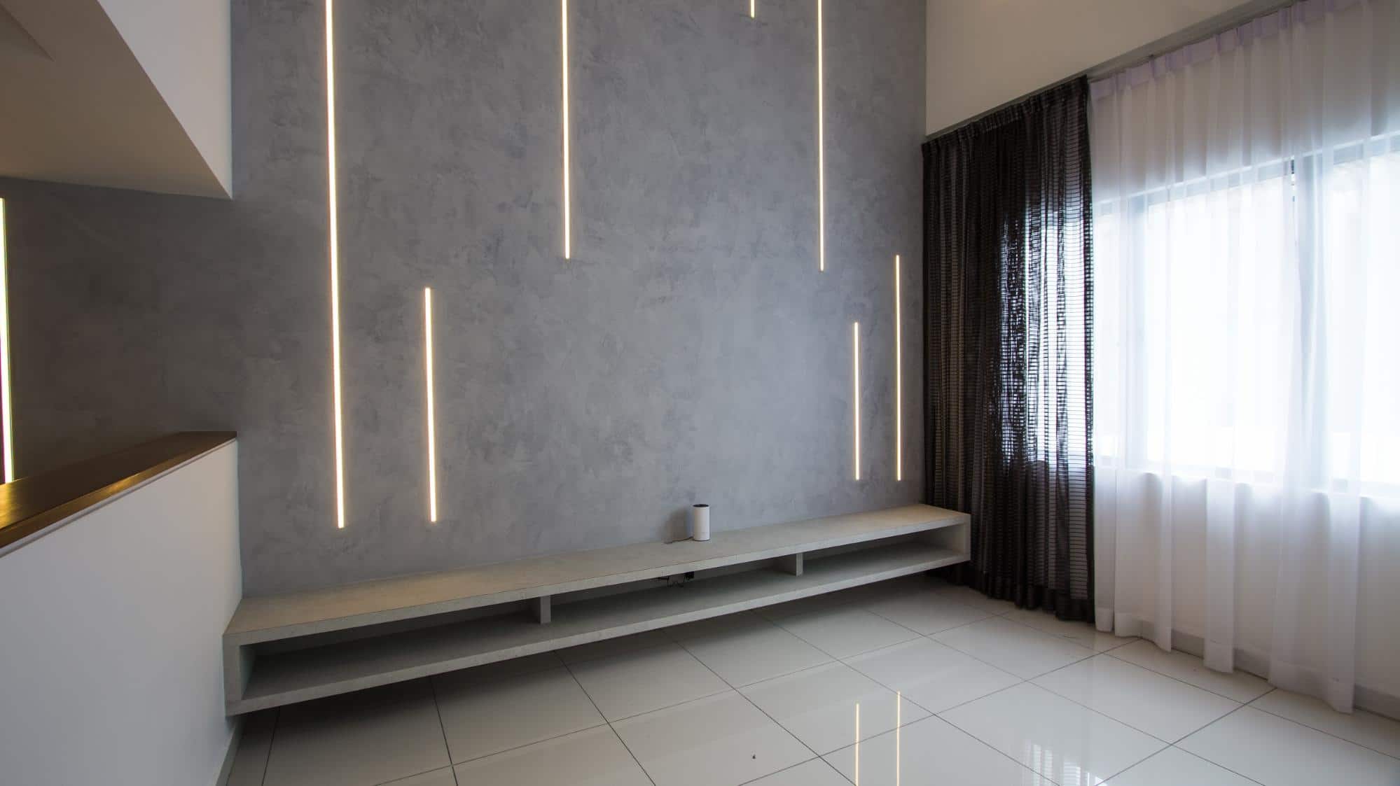 First floor foyer feature wall modern industrial