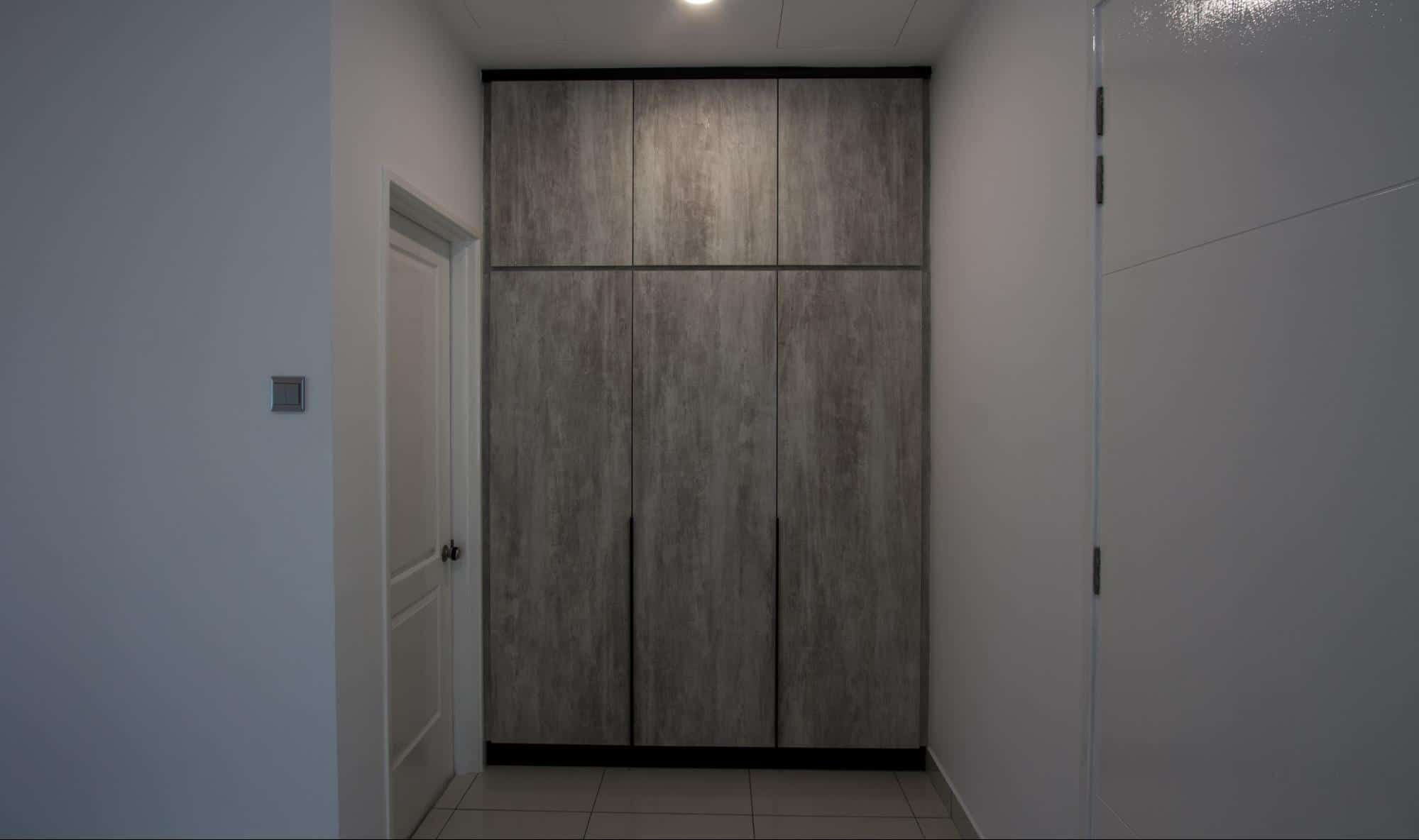 Built-in cabinetry in modern industrial design