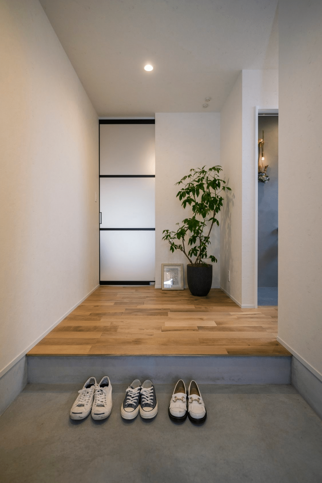 Muji inspired interior design with elevated platforms 