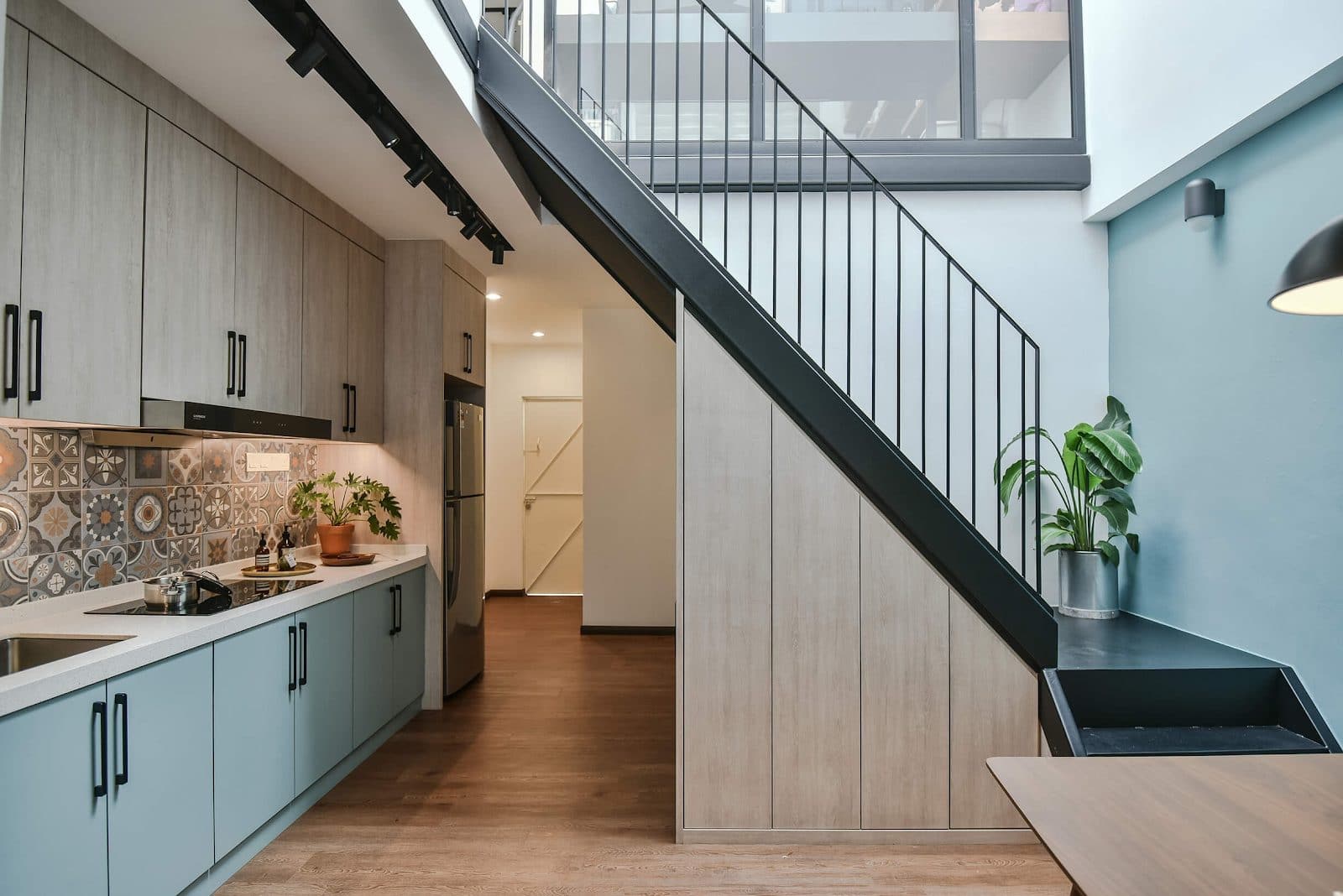Terrace home kitchen stairway modern design 