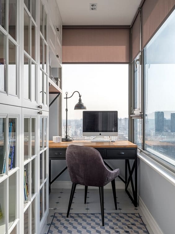 Home library by the window