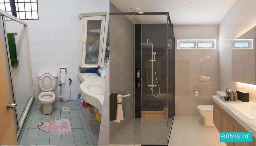 Bathroom makeover for terrace house in Bandar Utama by Envision Design