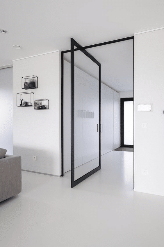 Pivot door as a room divider