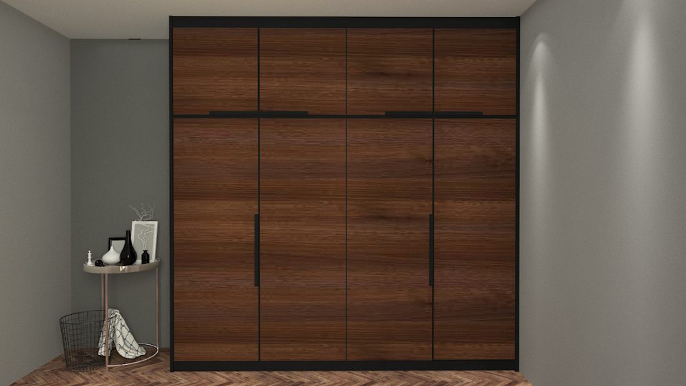 Kabinet bilik tidur melamin warna walnut