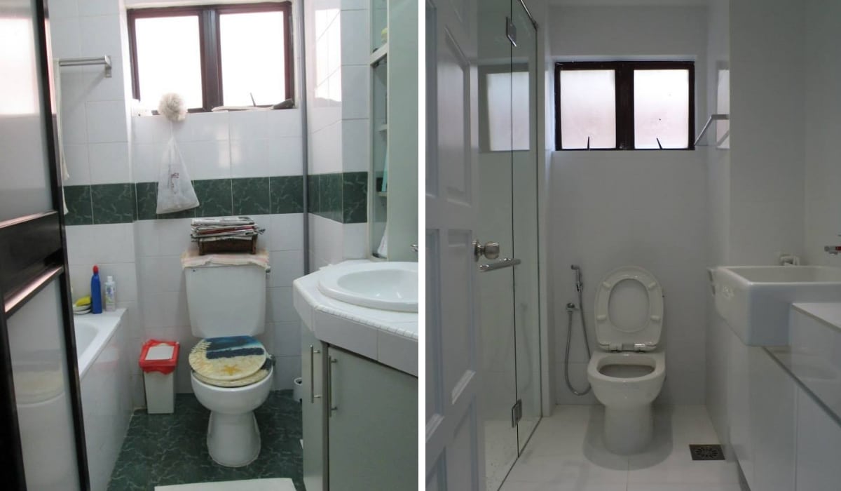 Renovasi bilik mandi putih modern
