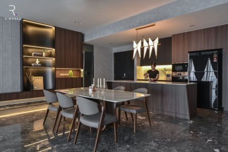 Bangsar luxury condo stands out in grey and warm tones
