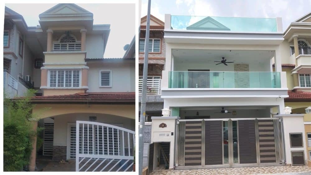 Above: Before and after terrace house renovation in Kepong. Job done by Kez Concept