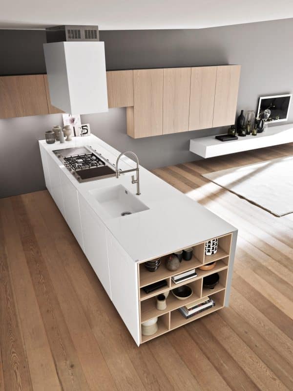 Kitchen island with integrated sink by Comprex